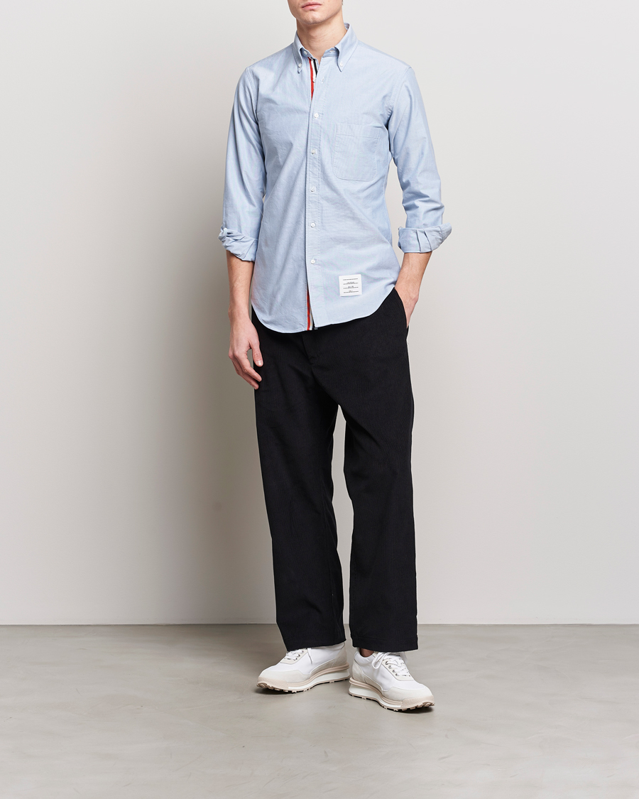 Uomini | Camicie | Thom Browne | Contrast Placket Oxford Shirt Light Blue