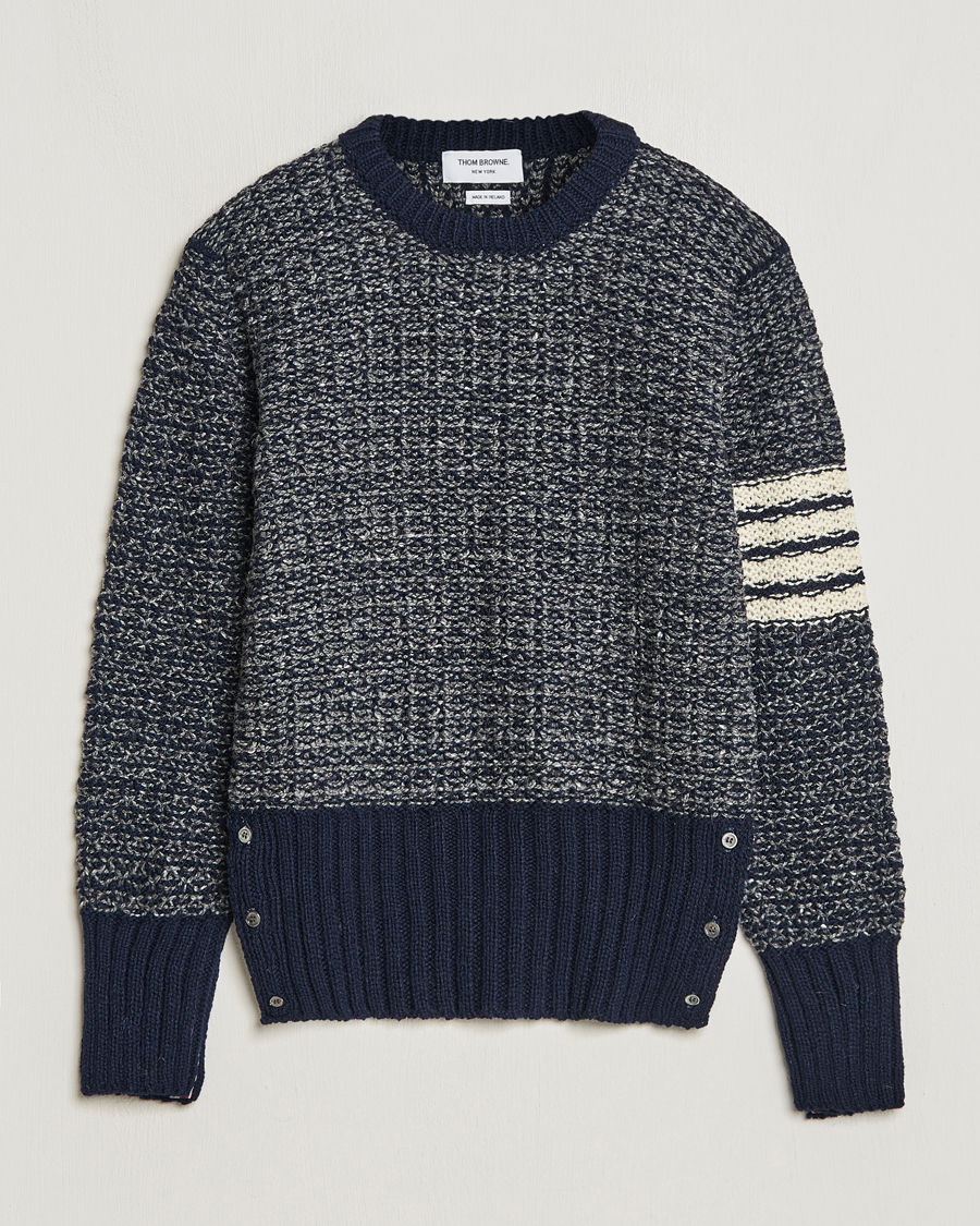 Uomini | Maglieria | Thom Browne | 4-Bar Donegal Sweater Navy