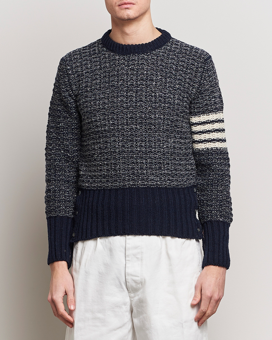 Uomini | Maglieria | Thom Browne | 4-Bar Donegal Sweater Navy