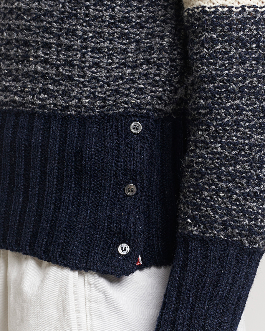 Uomini | Maglieria | Thom Browne | 4-Bar Donegal Sweater Navy