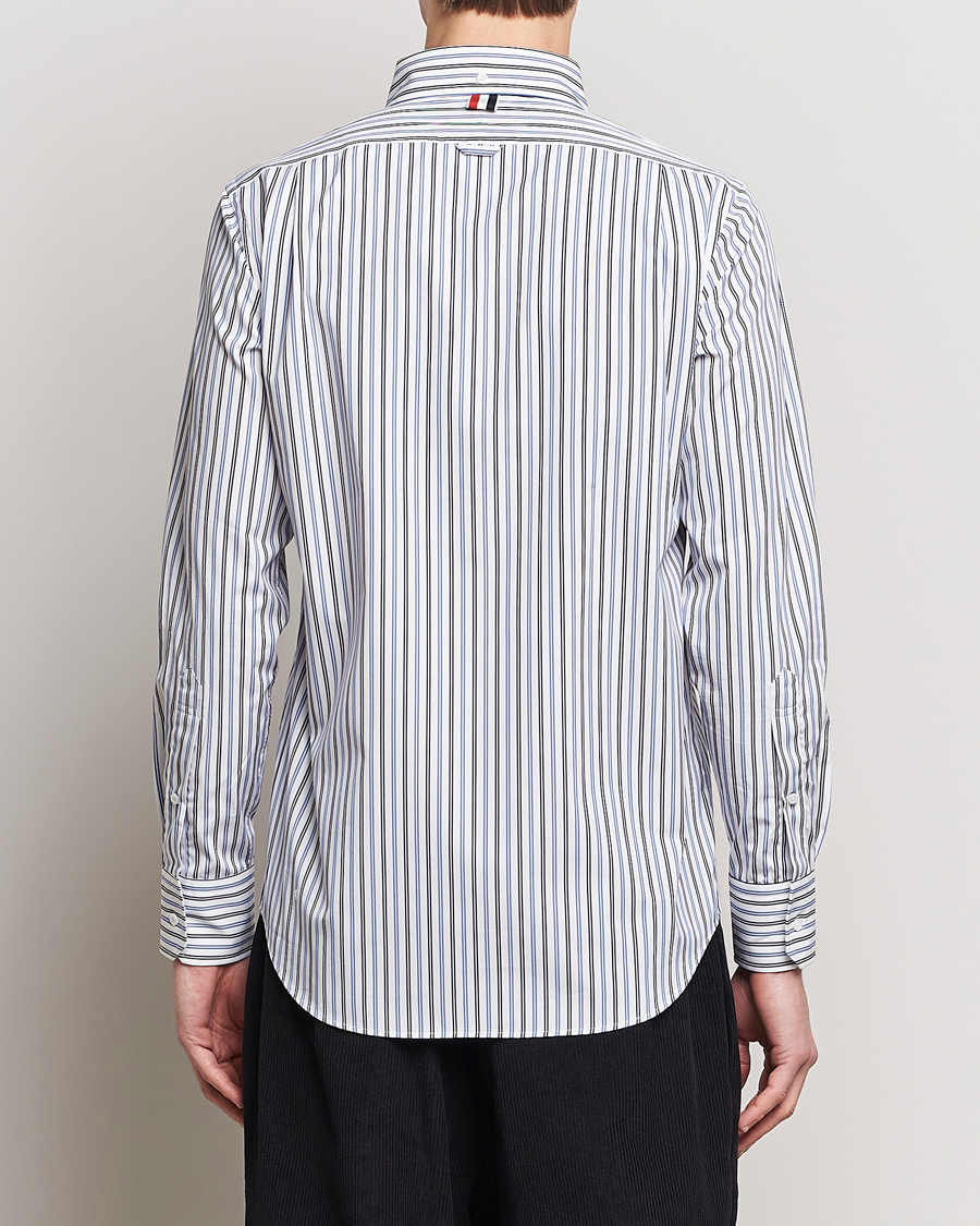 Uomini | Camicie | Thom Browne | Button Down Poplin Shirt Navy Stripes