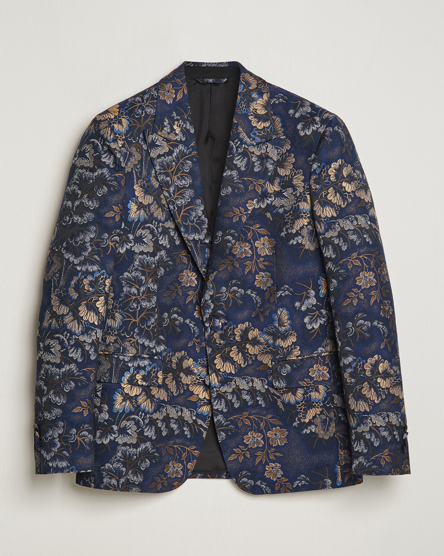 Uomini | Blazers | Etro | Floral Jacquard Evening Jacket Navy