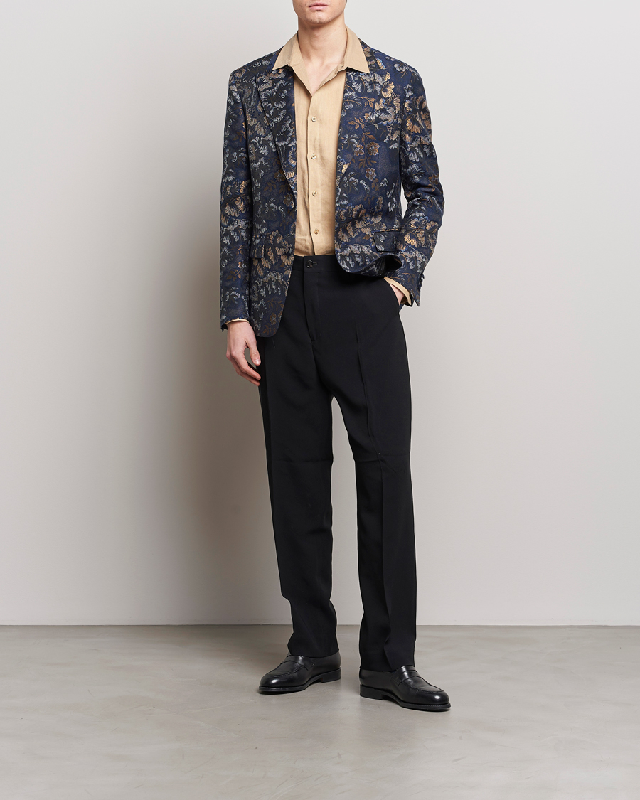 Uomini | Blazers | Etro | Floral Jacquard Evening Jacket Navy
