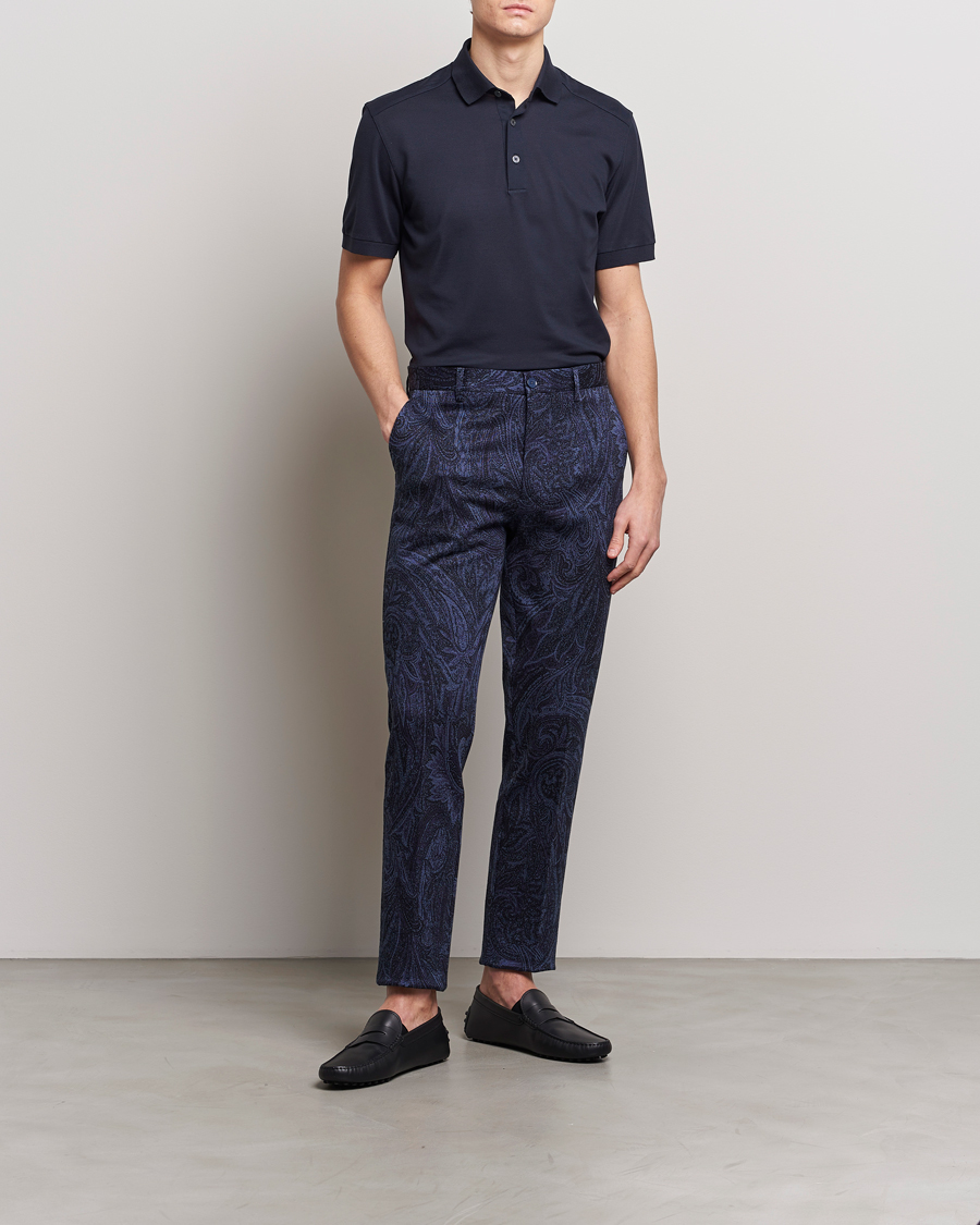 Uomini | Pantaloni | Etro | Tonal Paisley Trousers Navy