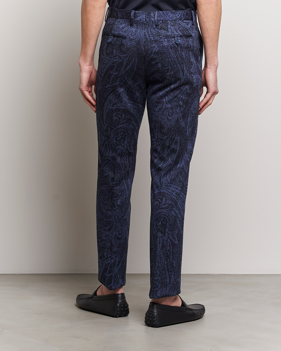 Uomini | Pantaloni | Etro | Tonal Paisley Trousers Navy