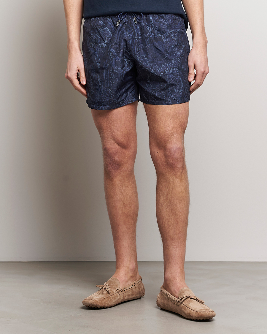 Uomini | Costumi da bagno | Etro | Tonal Paisley Swim Shorts Blue