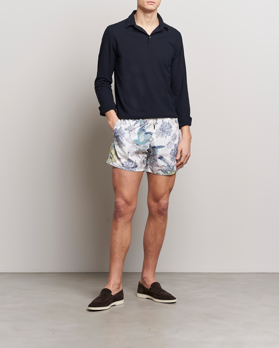 Uomini | Costumi da bagno | Etro | Floral Printed Swim Shorts Light Grey