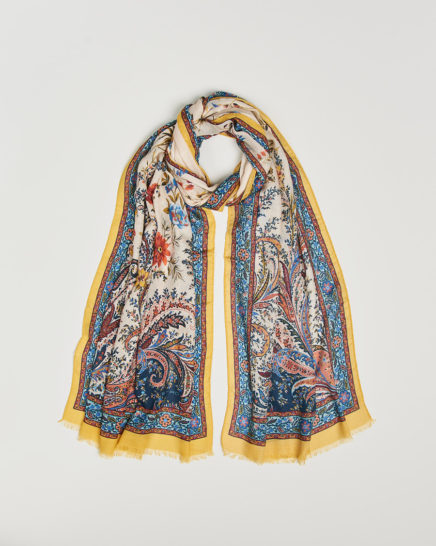 Uomini | Etro Modal/Cashmere Printed Scarf Yellow | Etro | Modal/Cashmere Printed Scarf Yellow