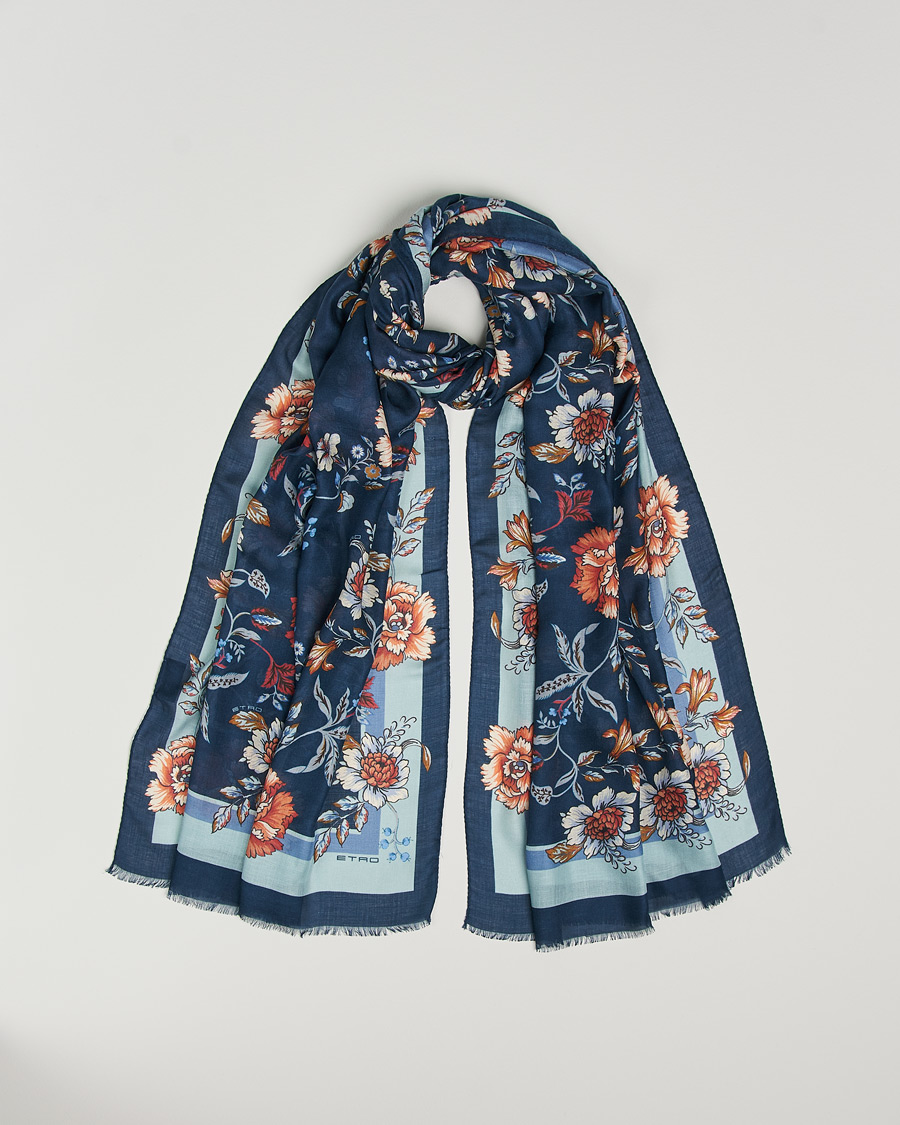 Uomini | Etro Modal/Cashmere Printed Scarf Dark Blue | Etro | Modal/Cashmere Printed Scarf Dark Blue