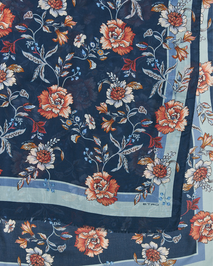 Uomini | Etro Modal/Cashmere Printed Scarf Dark Blue | Etro | Modal/Cashmere Printed Scarf Dark Blue