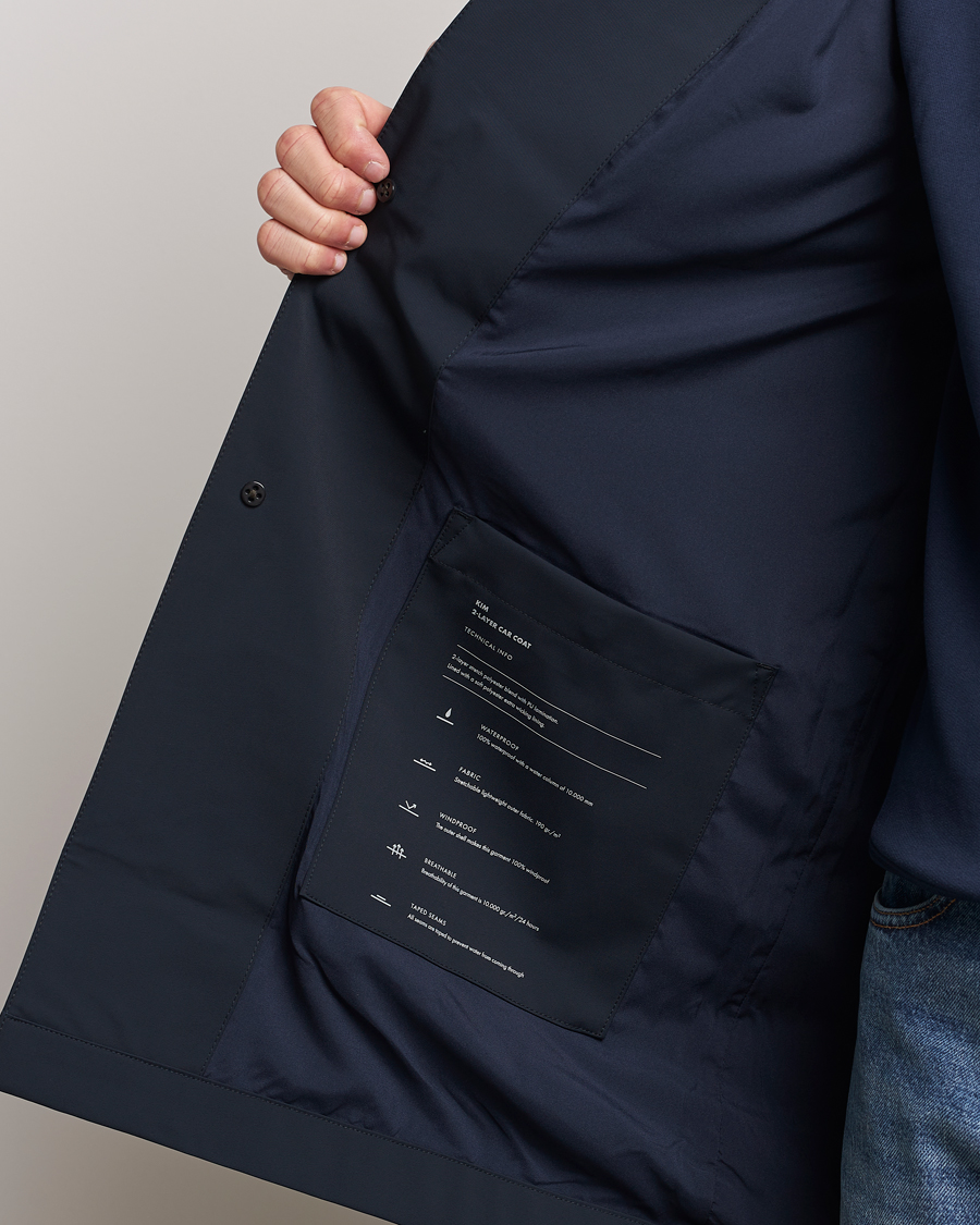 Uomini | Giacche | NN07 | Kim Waterproof Car Coat Navy Blue