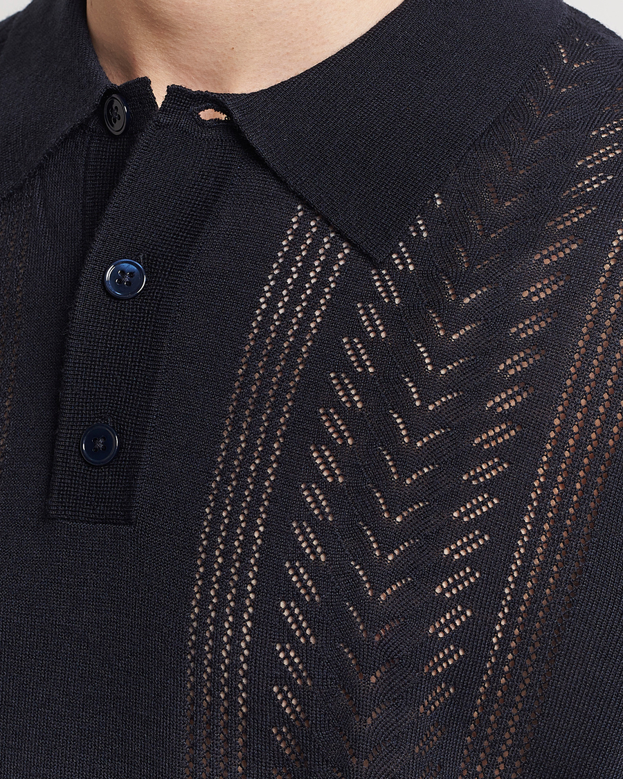Uomini | Polo | NN07 | Thor Knitted Polo Navy Blue