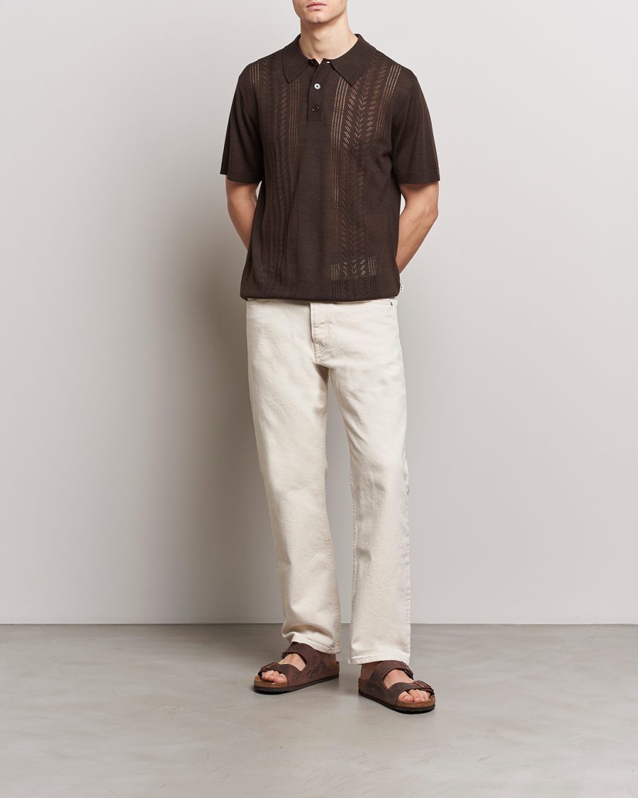Uomini | Polo | NN07 | Thor Knitted Polo Slate Brown