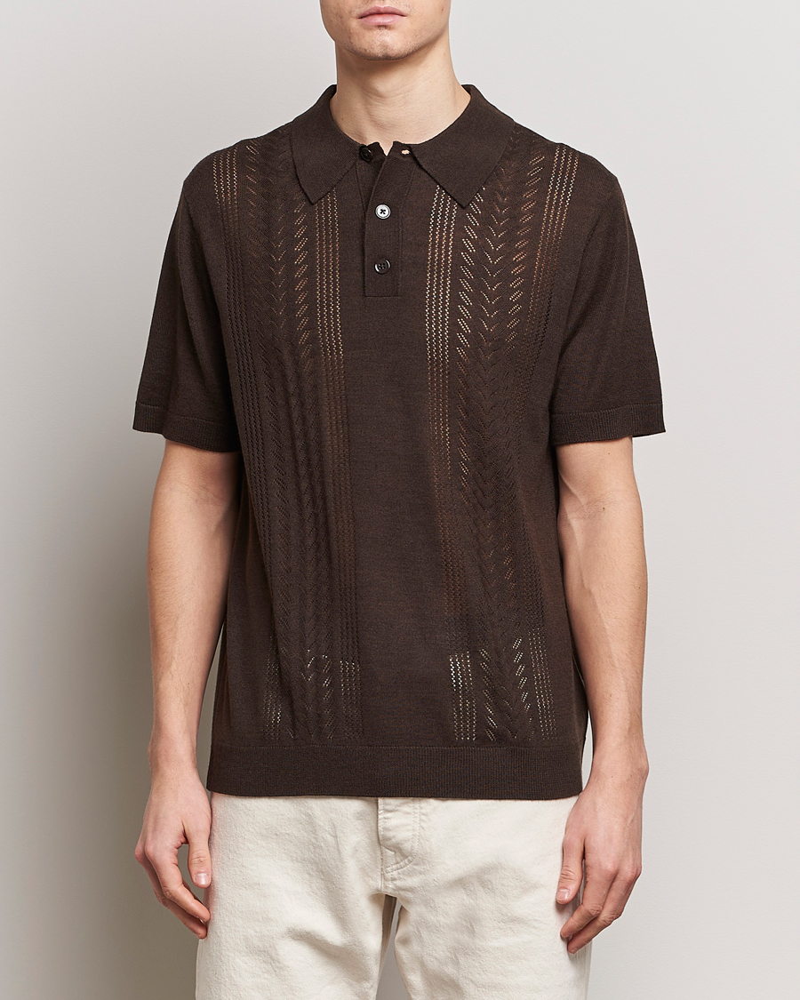 Uomini | Polo | NN07 | Thor Knitted Polo Slate Brown