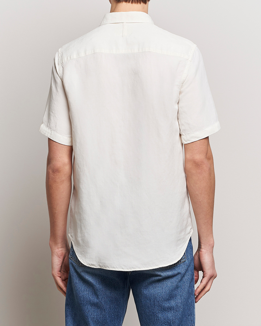 Uomini | Camicie | NN07 | Arne Tencel/Linen Short Sleeve Shirt White