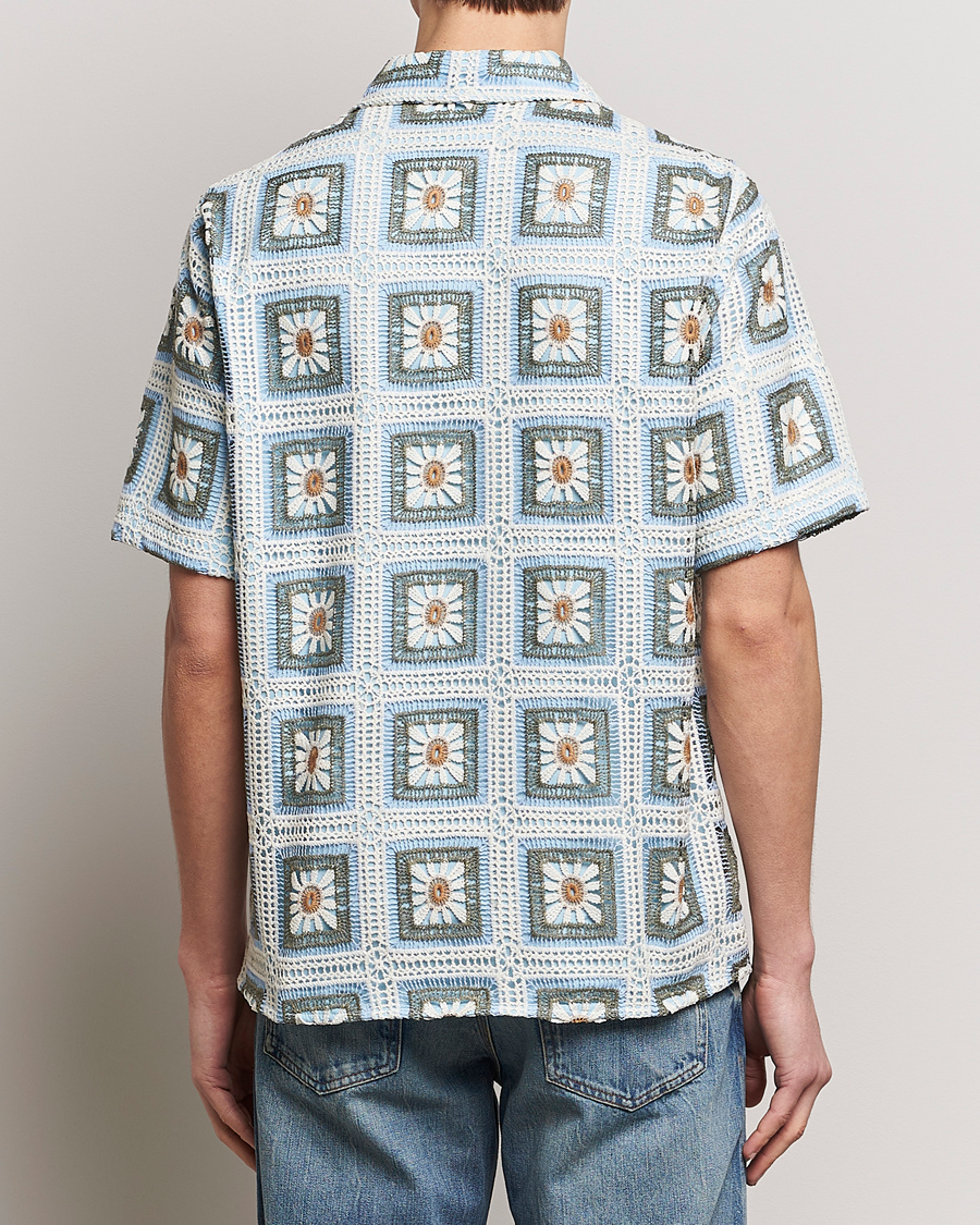 Uomini | Camicie | NN07 | Julio Knitted Croche Flower Short Sleeve Shirt Multi