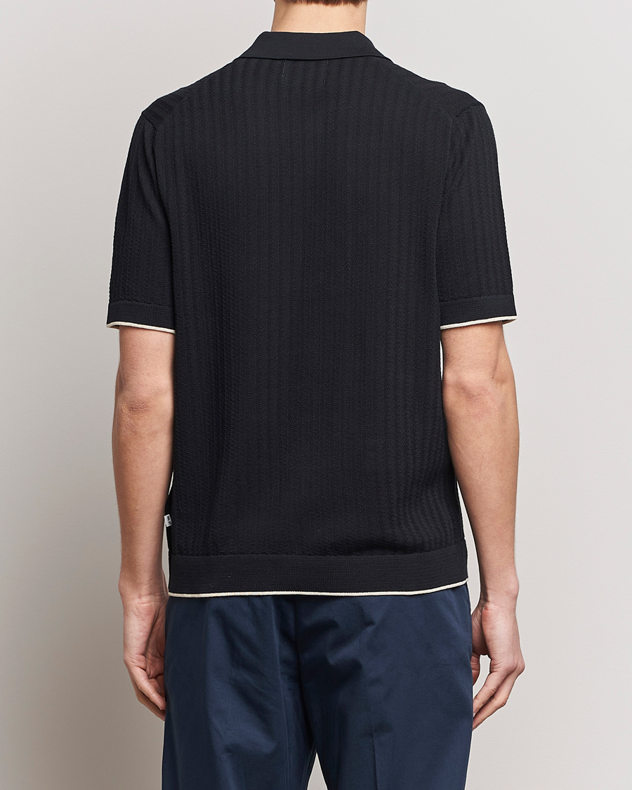 Uomini | Camicie | NN07 | Nalo Structured Knitted Short Sleeve Shirt Navy Blue