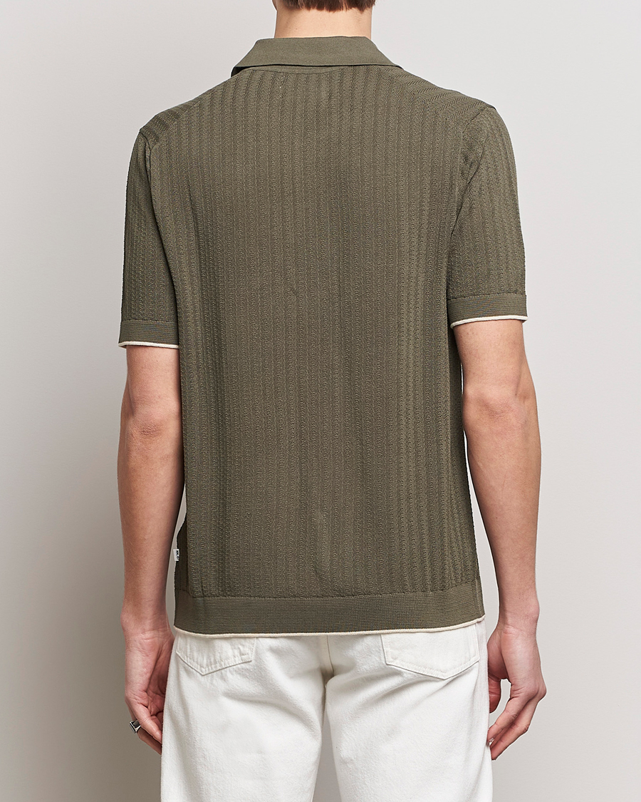 Uomini | Camicie | NN07 | Nalo Structured Knitted Short Sleeve Shirt Green