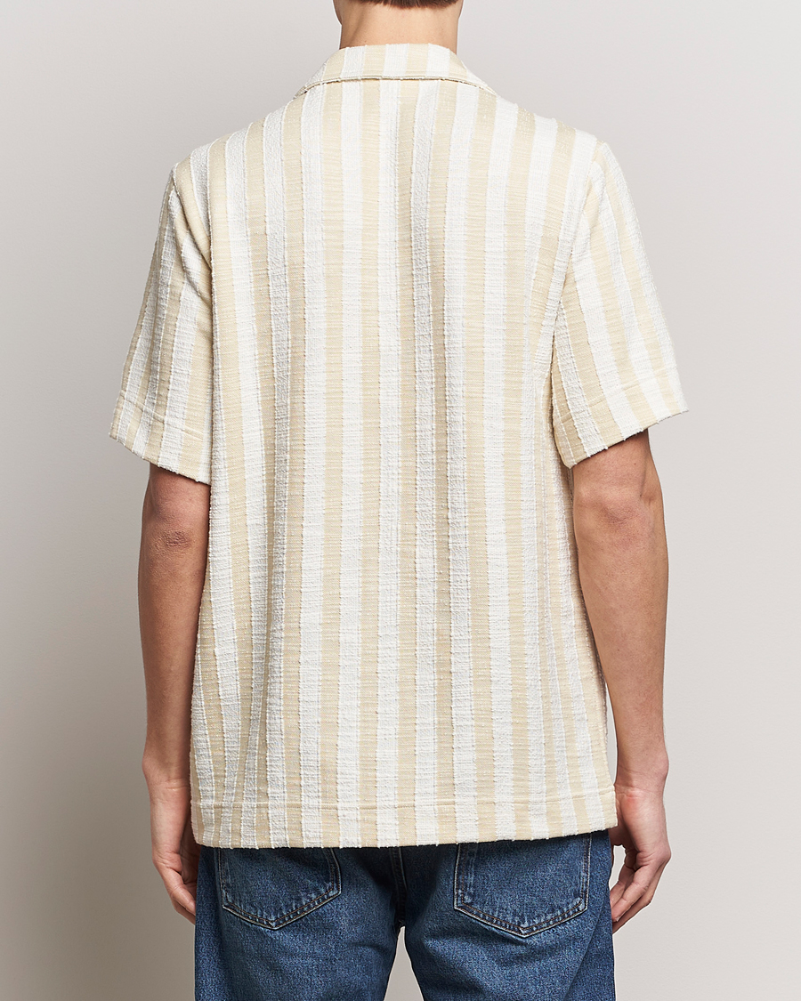 Uomini | Camicie | NN07 | Julio Striped Short Sleeve Shirt Khaki/White