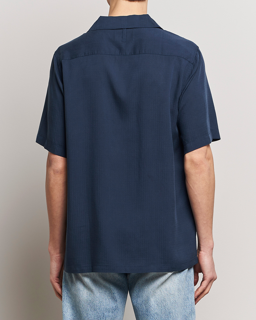 Uomini | Camicie | NN07 | Julio Ripstop Short Sleeve Shirt Navy Blue