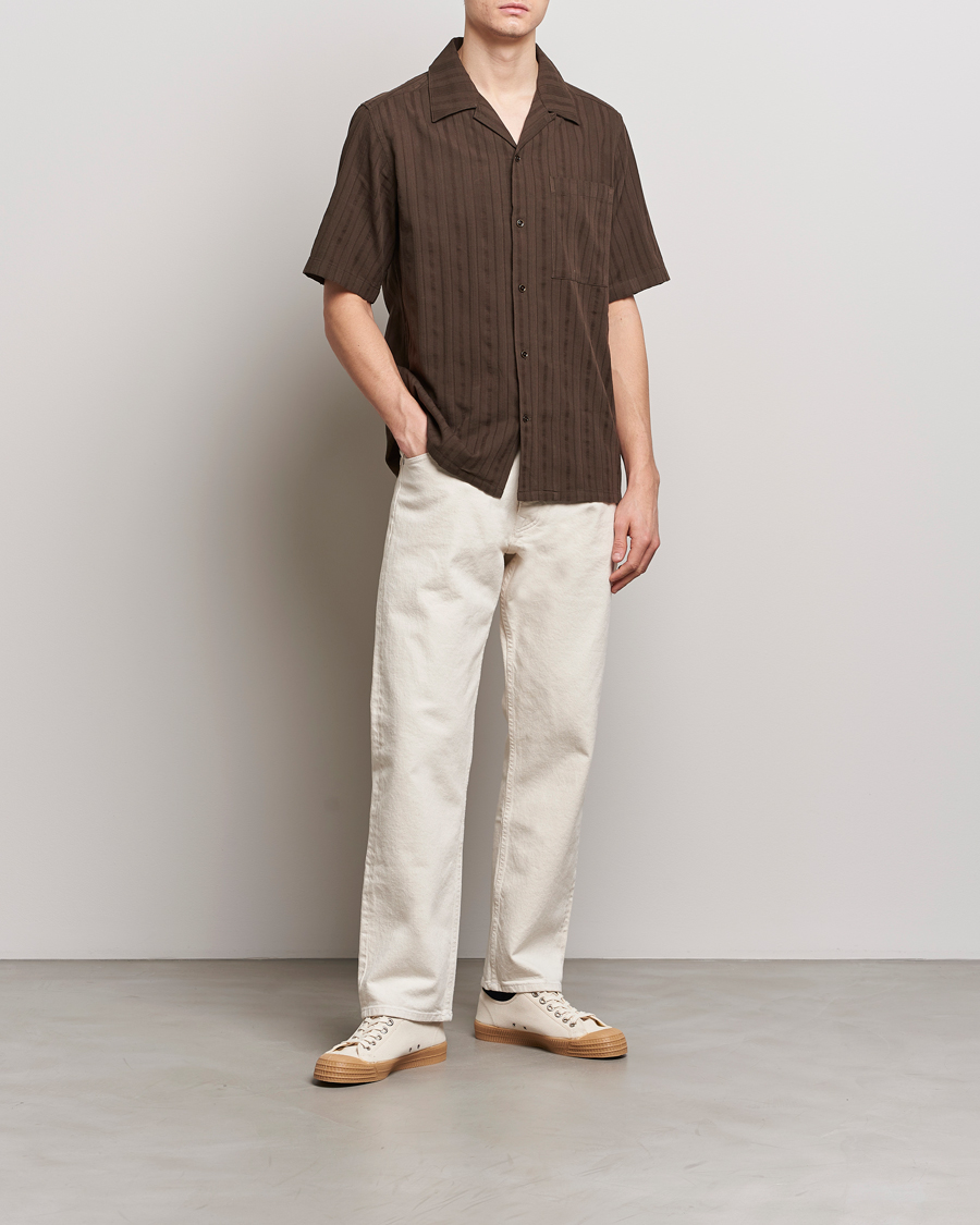 Uomini | Camicie | NN07 | Julio Structured Short Sleeve Shirt Demitasse Brown