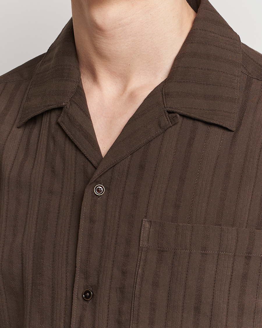 Uomini | Camicie | NN07 | Julio Structured Short Sleeve Shirt Demitasse Brown