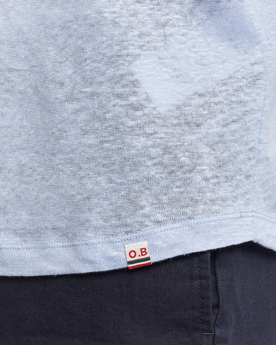 Uomini | T-shirt | Orlebar Brown | OB Linen Crew Neck Tee Soft Blue