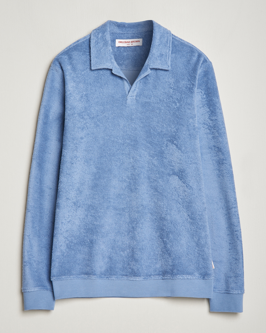 Uomini | Maglieria | Orlebar Brown | Santino Organic Cotton Terry Polo Springfield Blue