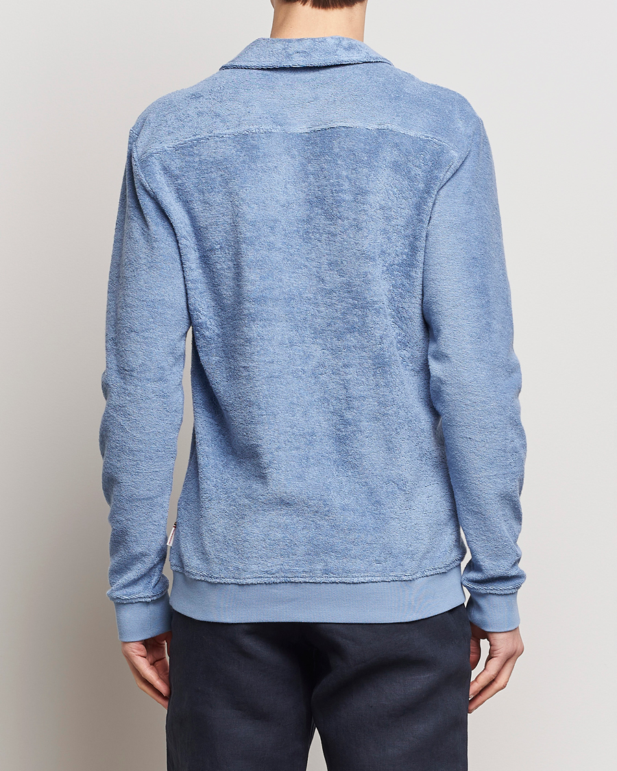 Uomini | Maglieria | Orlebar Brown | Santino Organic Cotton Terry Polo Springfield Blue