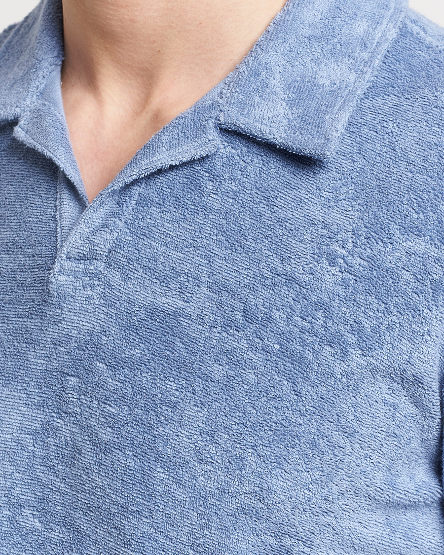 Uomini | Maglieria | Orlebar Brown | Santino Organic Cotton Terry Polo Springfield Blue