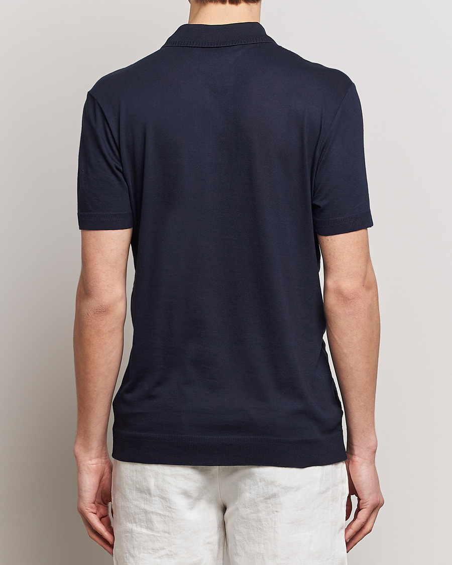 Uomini | Polo | Orlebar Brown | Jarrett Jaquard Knitted Ribb Polo Night Iris