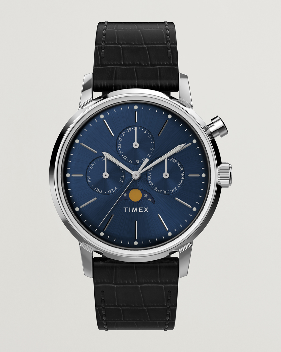Uomini | Timex Marlin Moon Phase Quartz 40mm Blue Dial | Timex | Marlin Moon Phase Quartz 40mm Blue Dial
