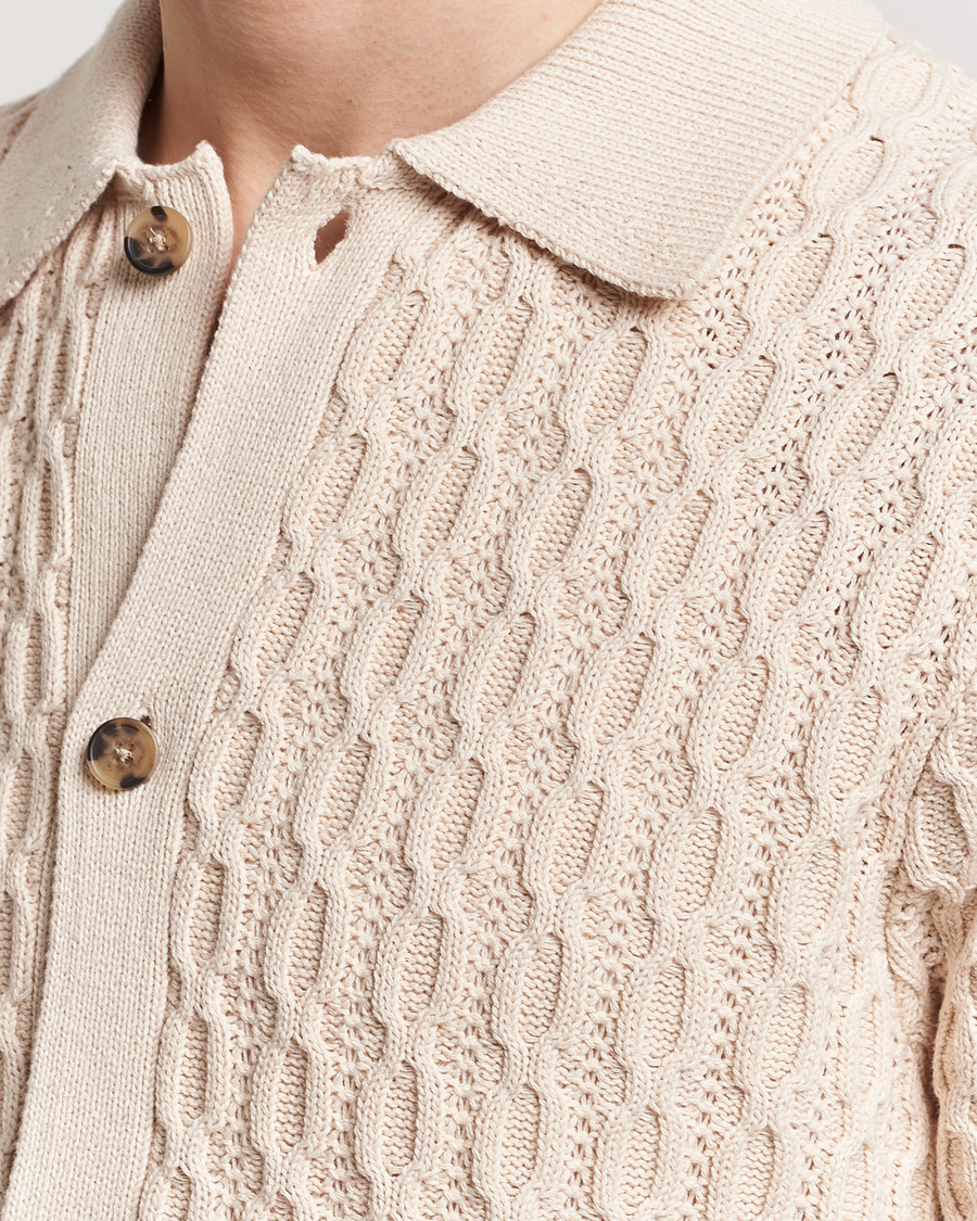 Uomini | Camicie | LES DEUX | Garret Knitted Short Sleeve Shirt Ivory