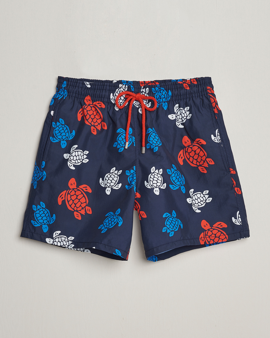 Uomini | Costumi da bagno | Vilebrequin | Moorea Printed Swimshorts Bleu Marine