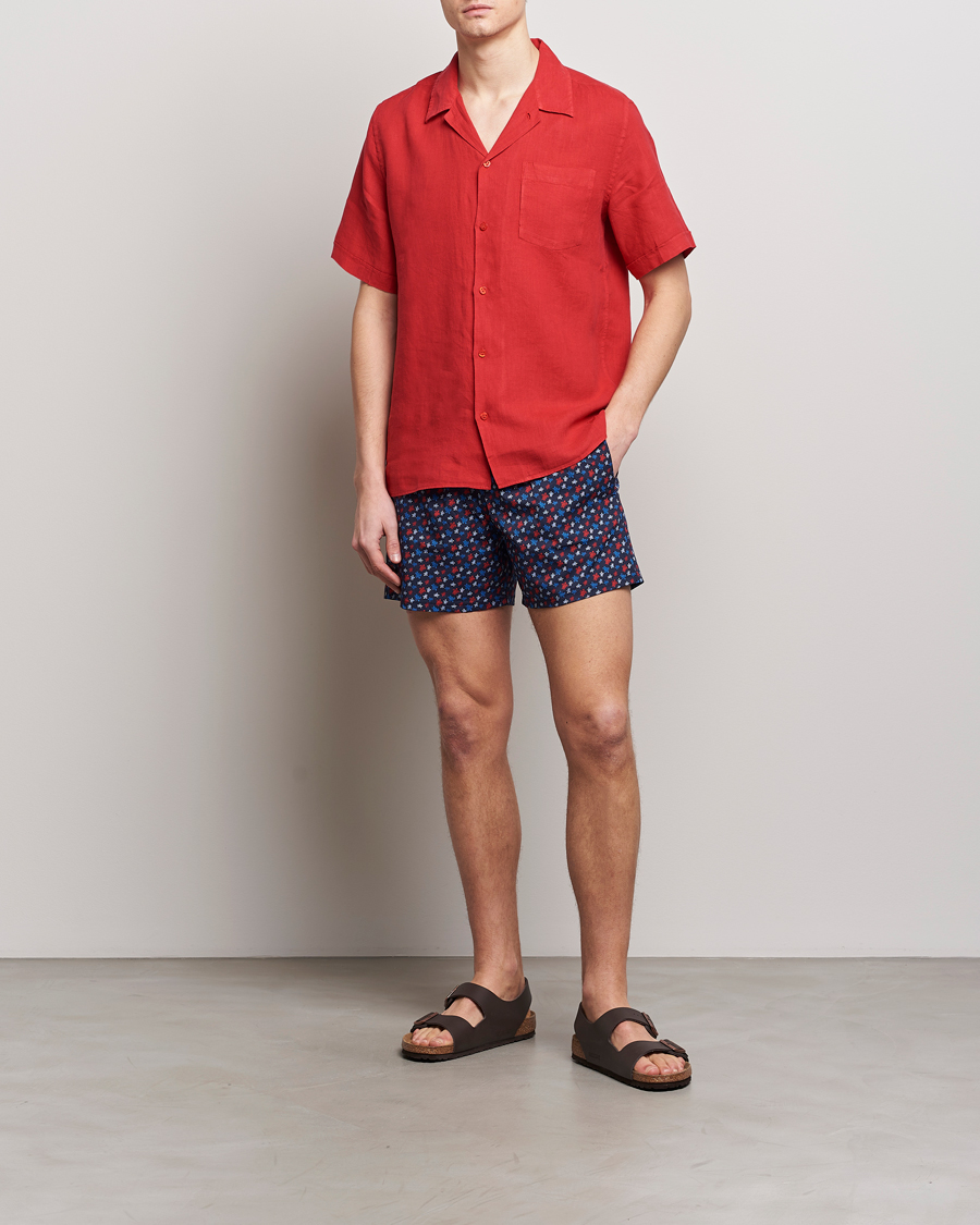 Uomini | Costumi da bagno | Vilebrequin | Moorea Printed Swimshorts Bleu Marine