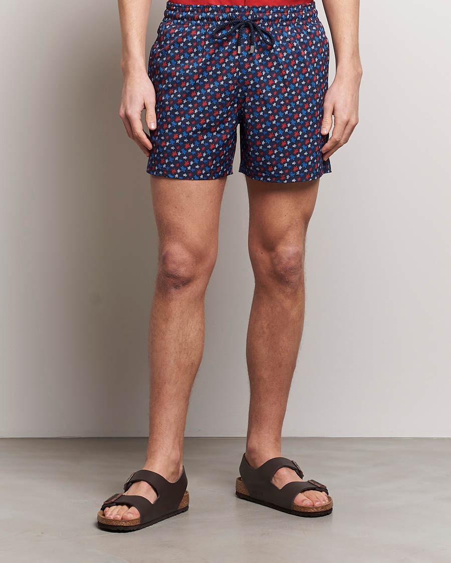 Uomini | Costumi da bagno | Vilebrequin | Moorea Printed Swimshorts Bleu Marine