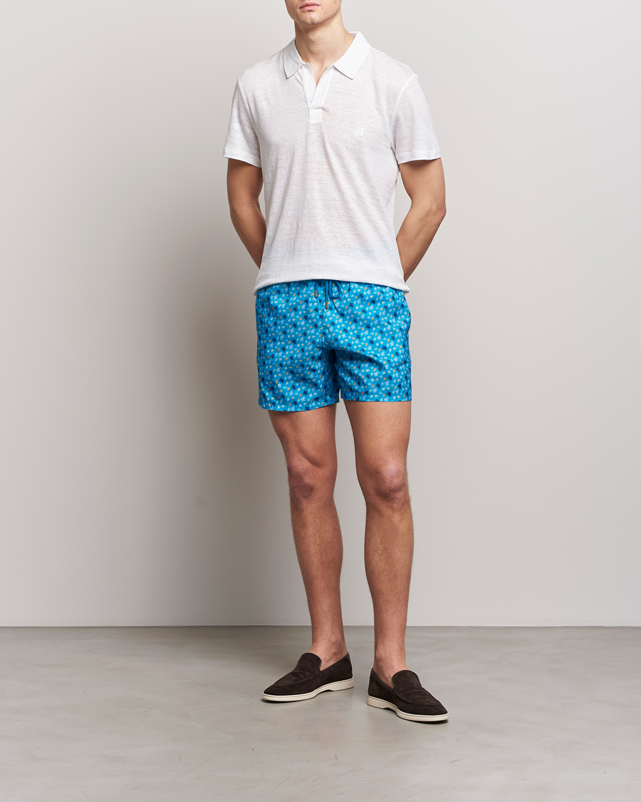 Uomini | Costumi da bagno | Vilebrequin | Mahina Printed Swimshorts Bleu Hawaii