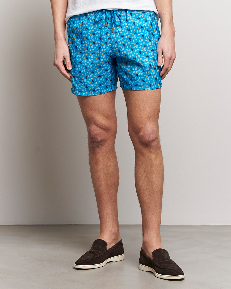 Uomini | Costumi da bagno | Vilebrequin | Mahina Printed Swimshorts Bleu Hawaii