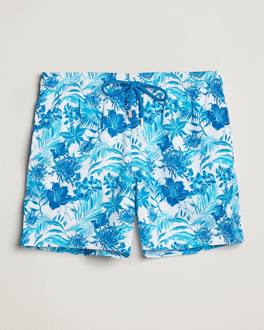 Uomini | Costumi da bagno | Vilebrequin | Moorise Printed Swimshorts Blanc
