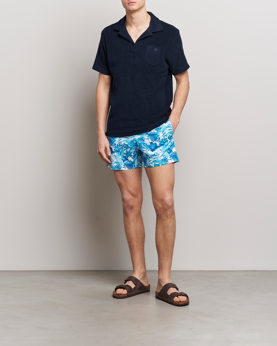 Uomini | Costumi da bagno | Vilebrequin | Moorise Printed Swimshorts Blanc