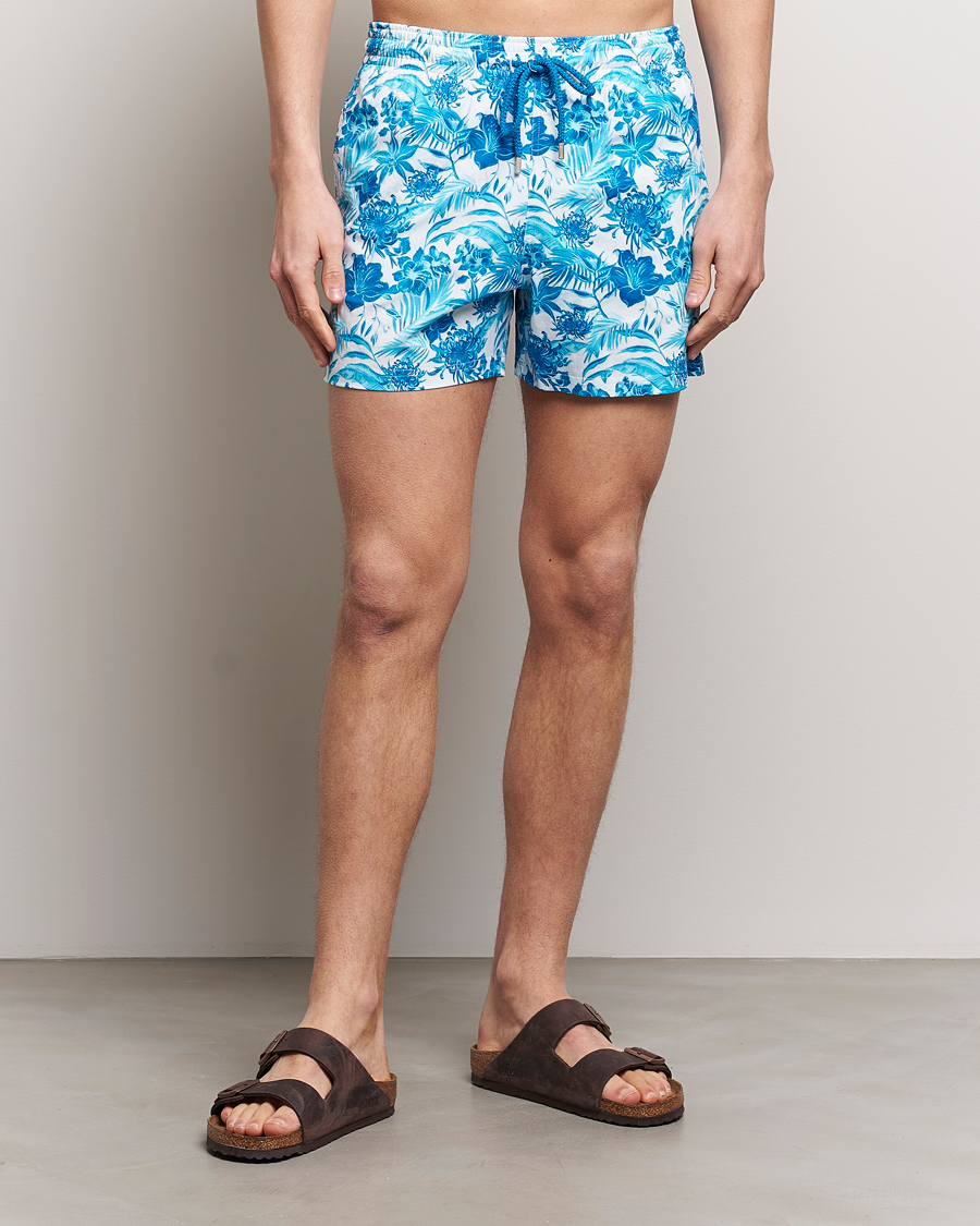 Uomini | Costumi da bagno | Vilebrequin | Moorise Printed Swimshorts Blanc
