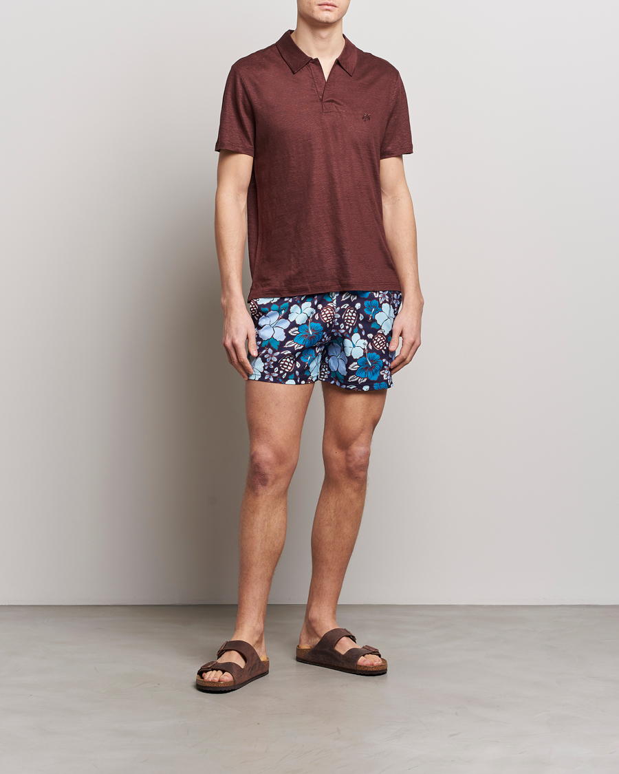 Uomini | Costumi da bagno | Vilebrequin | Moorise Printed Swimshorts Minuit