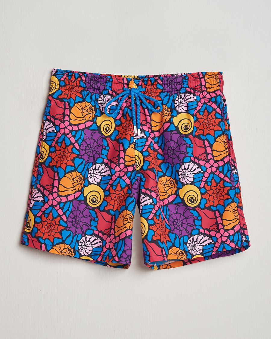 Uomini | Costumi da bagno | Vilebrequin | Moorea Printed Swimshorts Bleu Marine