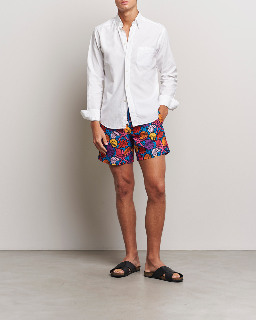 Uomini | Costumi da bagno | Vilebrequin | Moorea Printed Swimshorts Bleu Marine