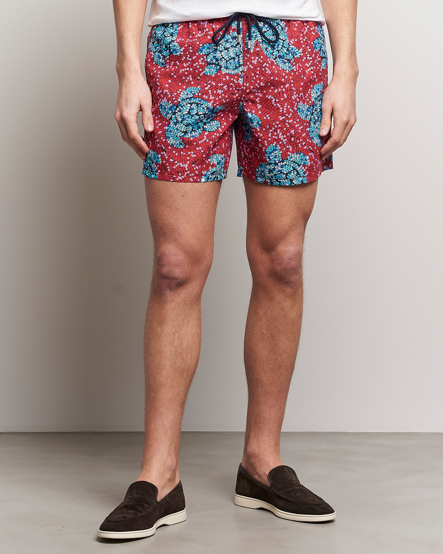 Uomini | Costumi da bagno | Vilebrequin | Moorea Printed Swimshorts Merlot