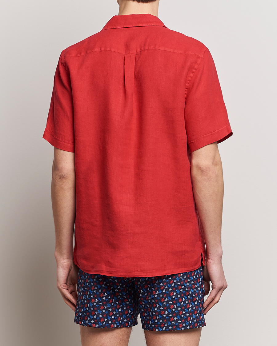 Uomini | Camicie | Vilebrequin | Carhli Resort Short Sleeve Shirt Mouline Rouge