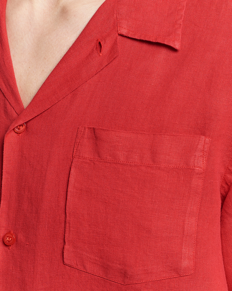 Uomini | Camicie | Vilebrequin | Carhli Resort Short Sleeve Shirt Mouline Rouge