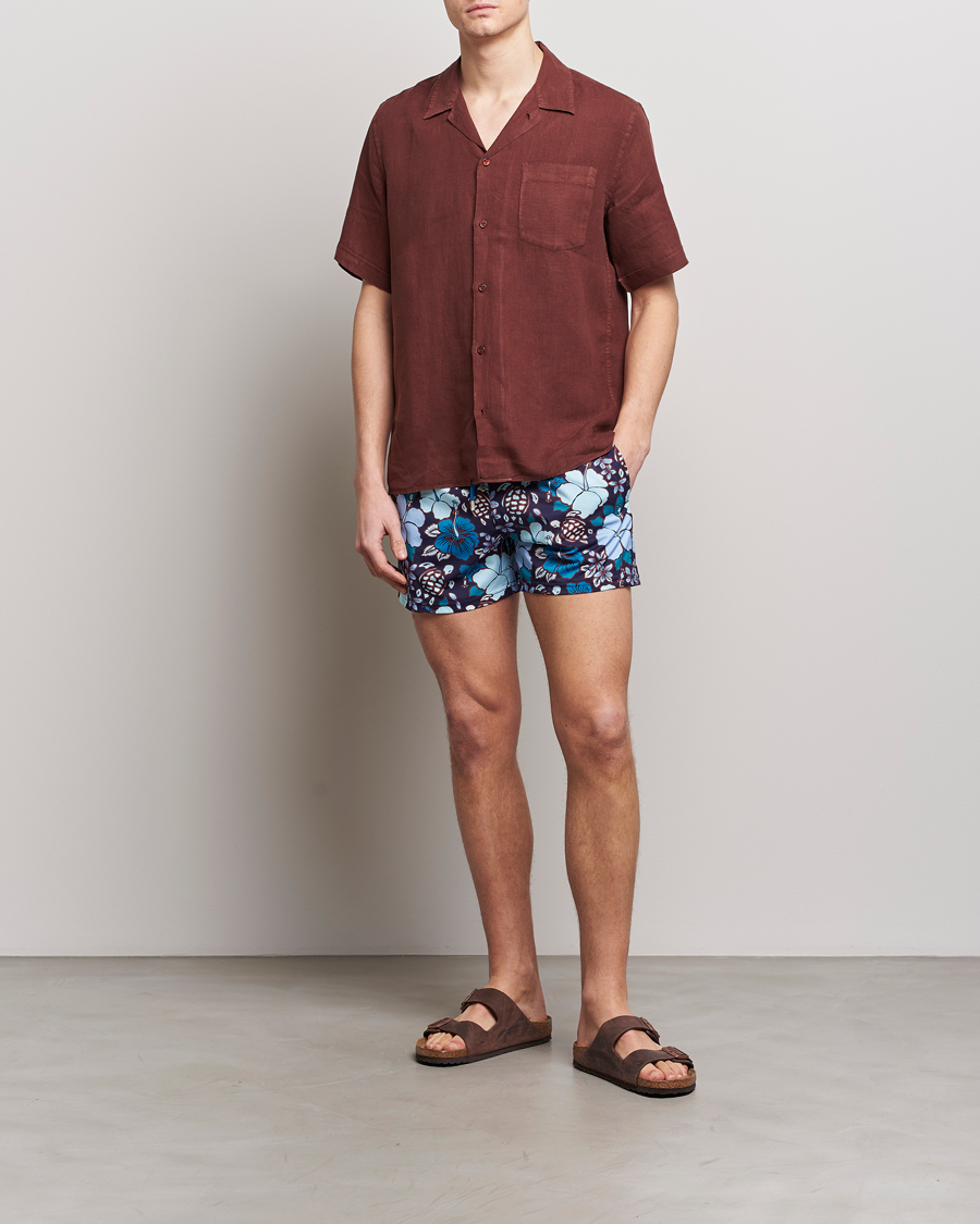 Uomini | Camicie | Vilebrequin | Carhli Resort Short Sleeve Shirt Acajou