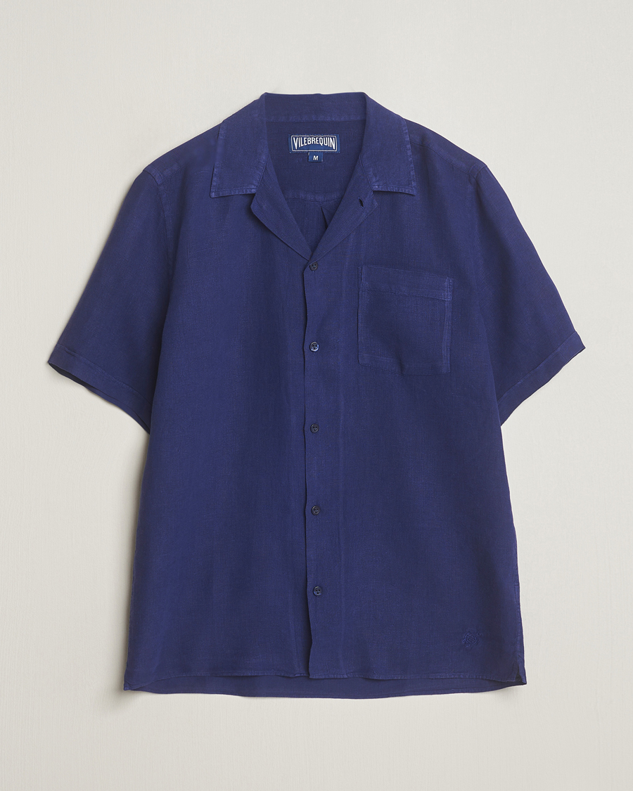 Uomini | Camicie | Vilebrequin | Carhli Resort Short Sleeve Shirt Minuit
