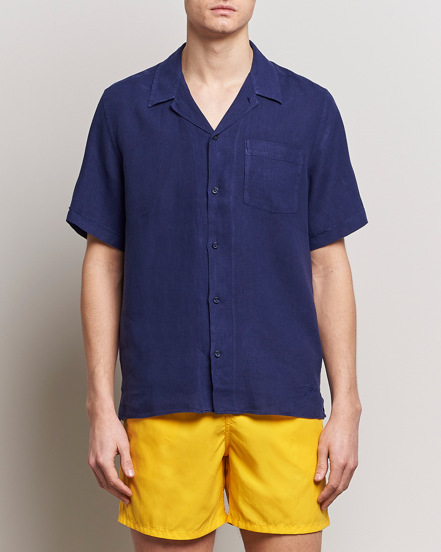 Uomini | Camicie | Vilebrequin | Carhli Resort Short Sleeve Shirt Minuit